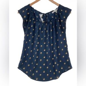 Chic Floral Women's Blouse - Blue
